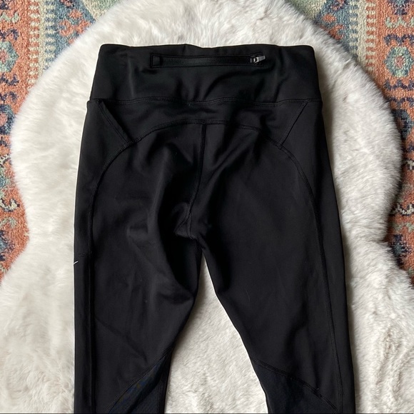 Nike dri fit black crop legging mesh cutouts xs athletic workout pant athleisure - Picture 11 of 13